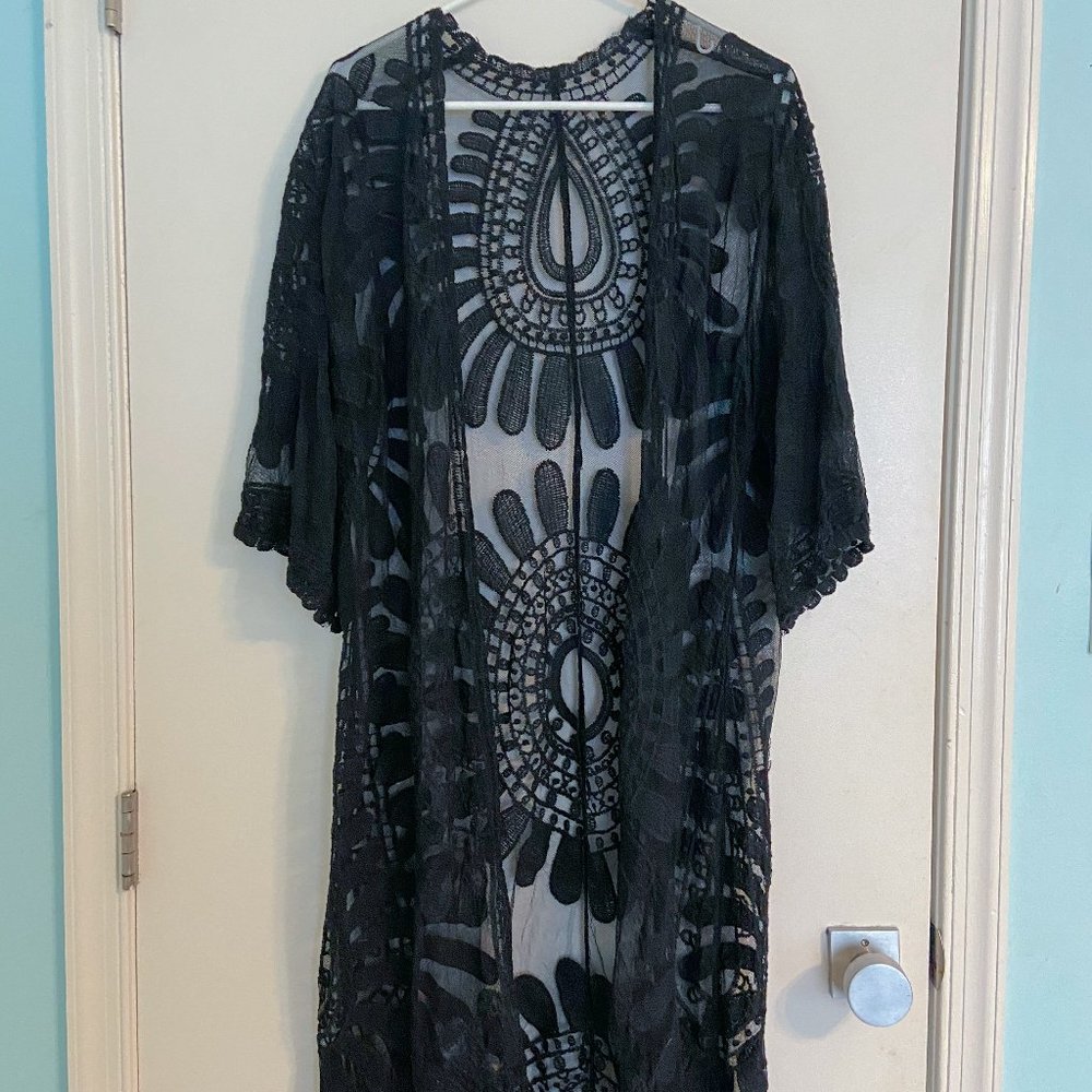 Black Lace South Moon Under Kimono